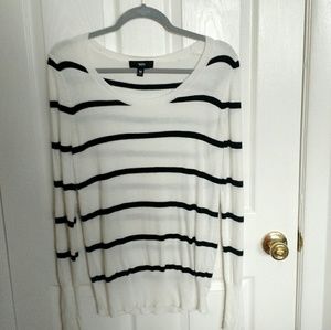 Mossimo Striped Sweater Off White Black